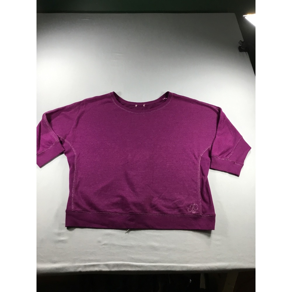 Juicy Couture Y2K L Sweatshirt Magenta Purple LaceUp Back 3/4 Sleeve Sweatshirt